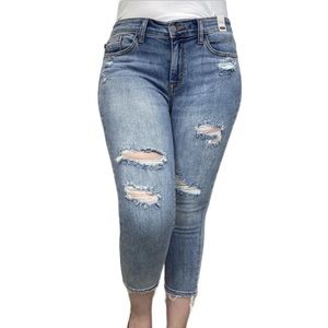 Judy Blue Light Blue Distressed Ankle Jeans